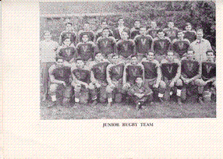 The 1950 Junior Rugby  TDIAA Championship Team.
George Cass Asst Coach- Jim Rowlandson Coach.

Seven of these boys also were on the 1949 
Jr. Basket Ball  TDIAA Championships.   FfIND:
BR: Auld , Bolton:  CTR: Graves, FR: Himel,Murray, Sutton, Knight
